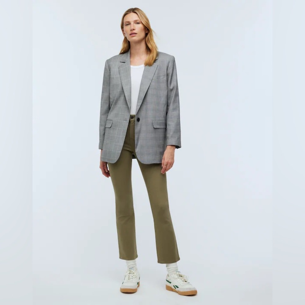 Madewell Mid Rise Kick Out Distant Surplus Green Magic Pockets Coated Edition
